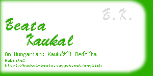 beata kaukal business card